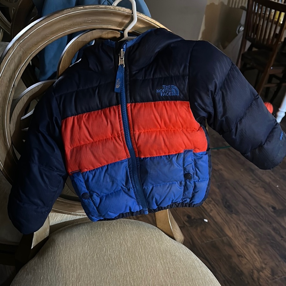 The North Face Puffer Jacket Red and Blue Insulated